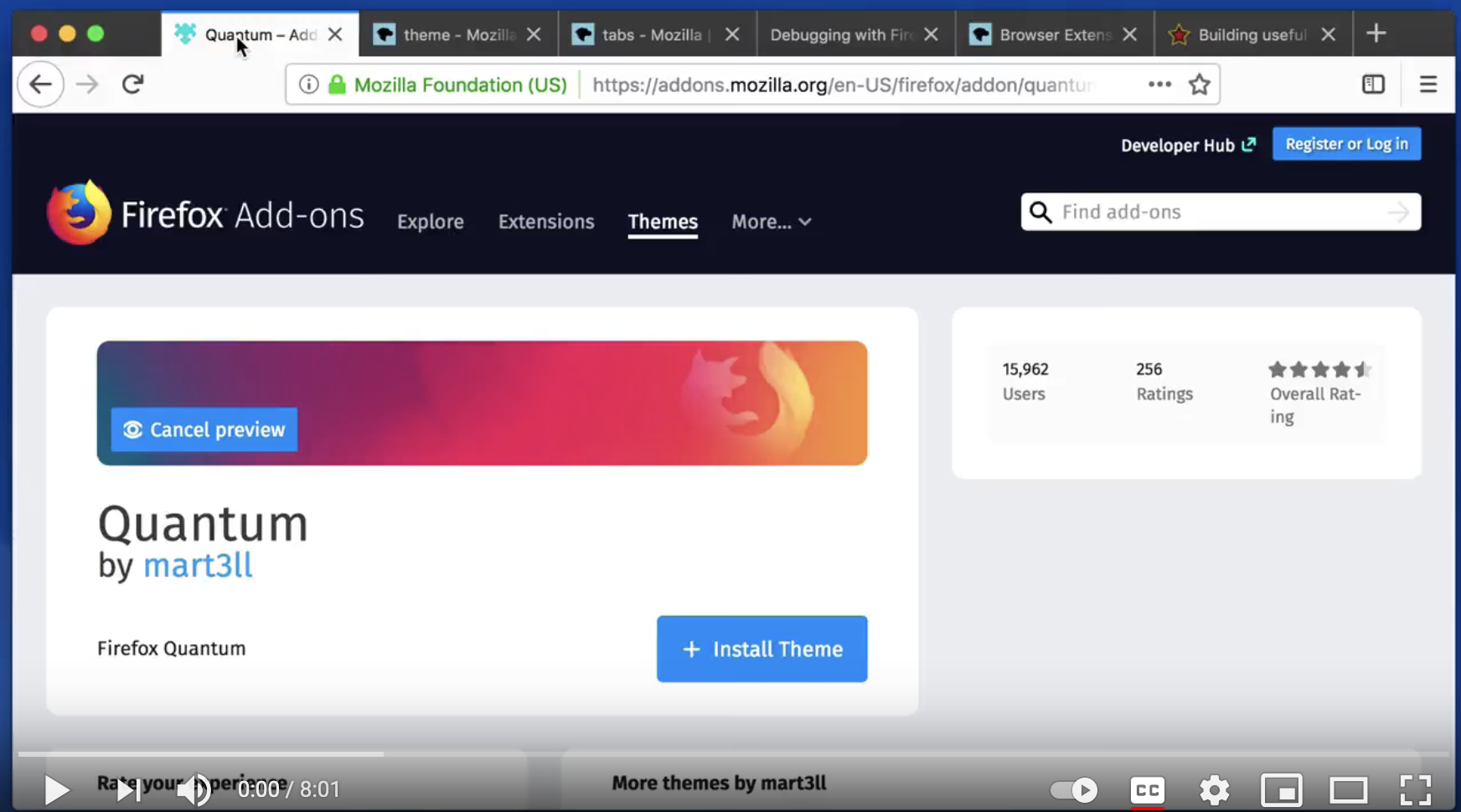 Dynamic Themes in Firefox